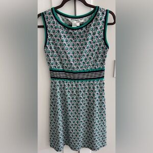 Max Studio Navy Green White sleeveless‎ dress women’s size small